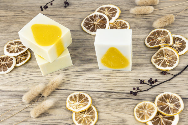 Lemon W/ Jasmine & Peppermint Essential Oil Soaps | Handmade