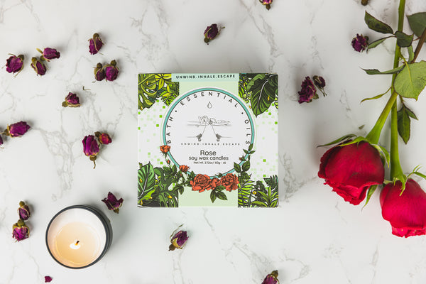 Rose Essential Oil Candles | Handmade