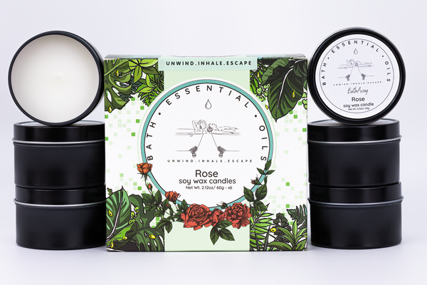 Rose Essential Oil Candles | Handmade